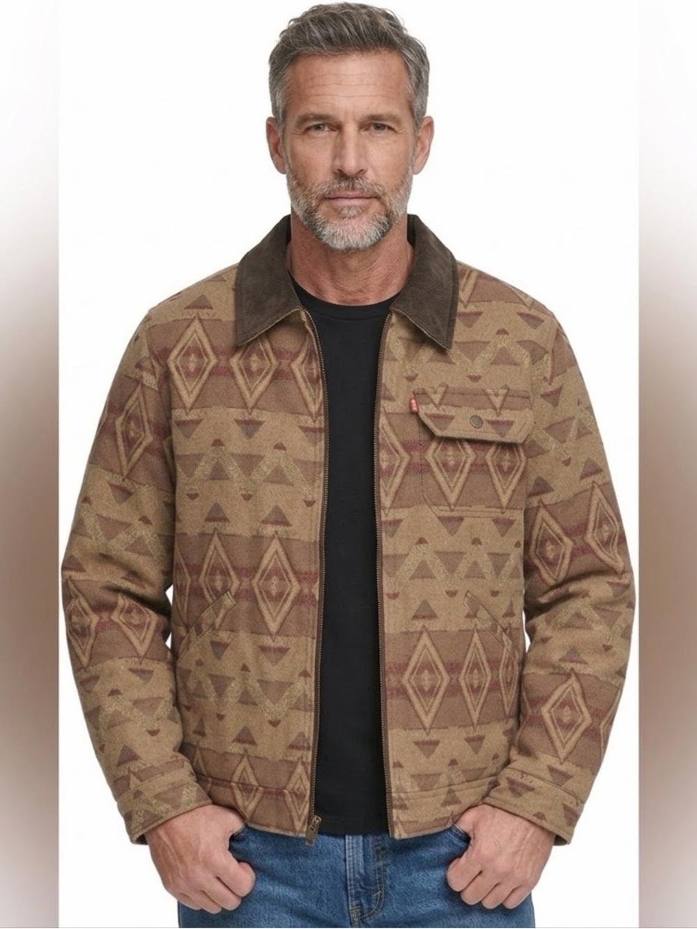 Levi's Mens Workwear Cotton
Canvas Geo print Trucker Depot
Jacket size Large